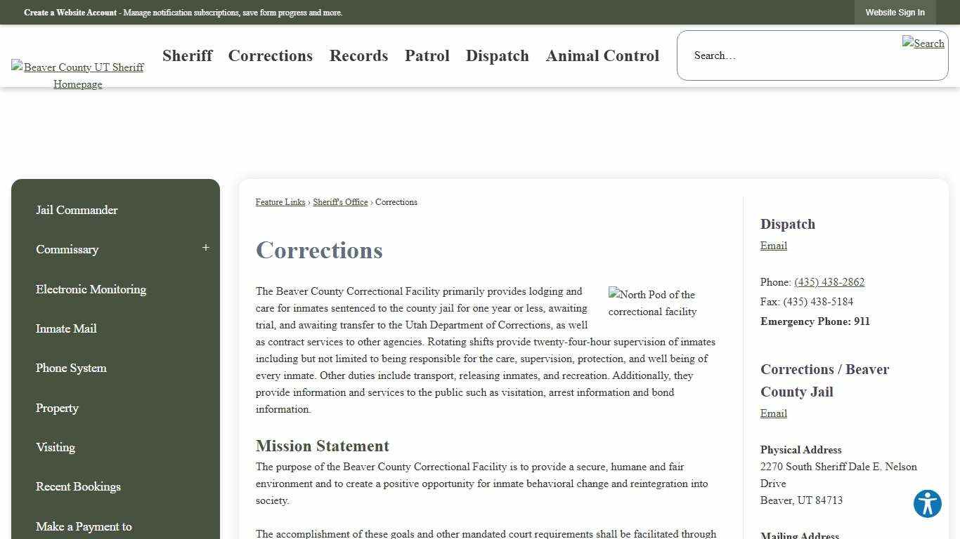 Corrections | Beaver County, UT - Official Website